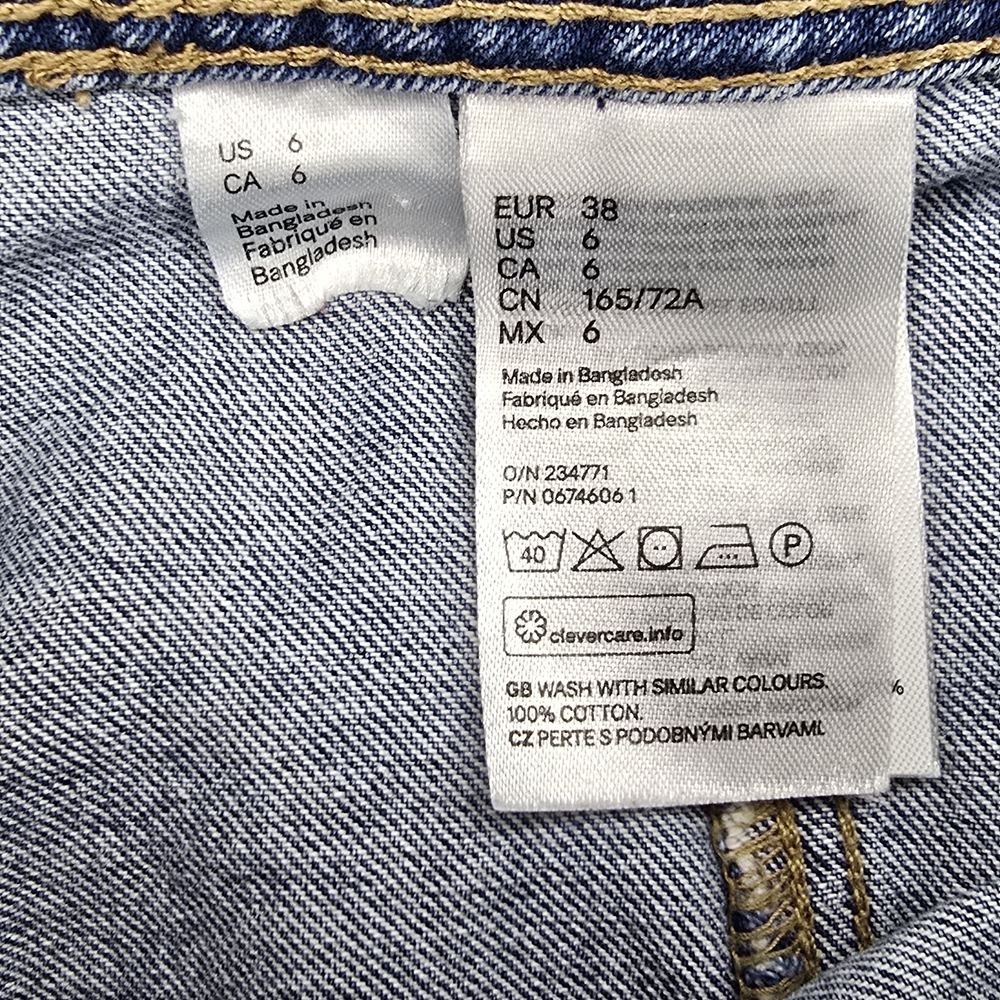 H&M Divided Denim Button-Front Mini Skirt – Size 6 - Picture 5 of 5